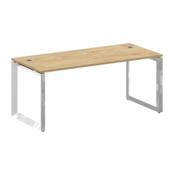 Стол руководителя О-обр. м/к Оникс Директ Люкс М-О.МО-СРР-5.8 Тиквуд Светлый/Нержавеющая Сталь/Хром / M-O.MO-SRR-5.8