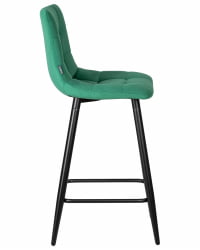 Стул полубарный DOBRIN OLIVIA (черные матовые ножки, зелёный велюр (108-64))