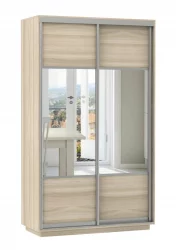 Шкаф-купе двухдверный Экспресс Дуо Комби 1200х2400х Ясень шимо светлый / 1200х2400h