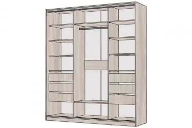 Шкаф-купе 3-х дверный Виктория 2000х584х2300, Ясень шимо светлый 20ДЗДЗДЗ-ЯЯПП-Яшс 310-3311
