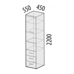 Стеллаж (левый/правый) Мегаполис 55.04 Сосна Астрид