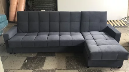 Диван Эльбрус с оттоманкой и подлокотниками на независимом пружинном блоке