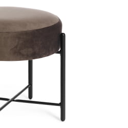 Банкетка AMBER металл, ткань, 41*41*40 см, темно-коричневый/черный