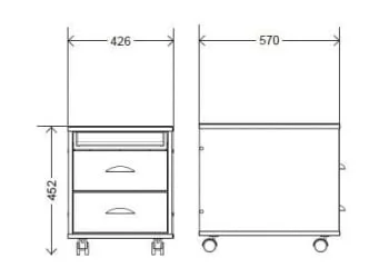 Тумба универсальная выкатная Tumba 1 step Яблоня Серый
