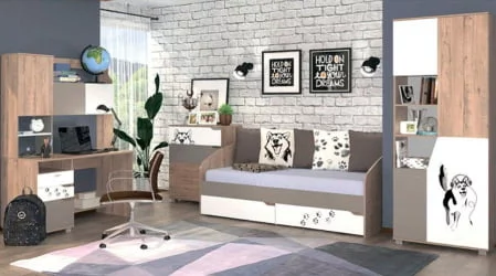 Детский шкаф для одежды Хаски 22 Дуб Ирландский