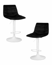 Стул барный DOBRIN TAILOR WHITE (черный велюр (MJ9-101))