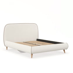 Мягкая кровать Холли ЛД 600.560.000 Молочный Темно-коричневый