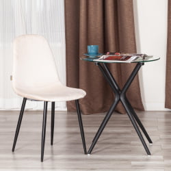 Металлический стул BREEZE (mod. JSC-58) Велюр/металл , 44 х 53 х 86 см, beige (бежевый) HLR2 / черный