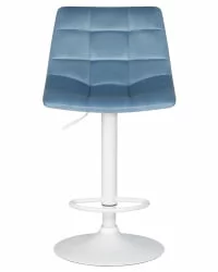 Стул барный DOBRIN TAILOR WHITE Пудрово-голубой велюр MJ9-74