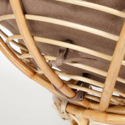 Кресло PAPASAN ECO/ПАПАСАН ЭКО P115-1/SP STD /c подушкой, ремешками/ Natural (натуральный), экошерсть Коричневый, 1811-5