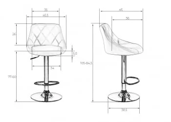 Стул барный DOBRIN LOGAN BLACK Серый велюр MJ9-75