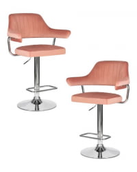 Стул барный ДОБРИН CХАРЛЙ (пудрово-розовый велюр (МДЖ9-32)) 2 шт / DOBRIN CHARLY (MJ9-32))