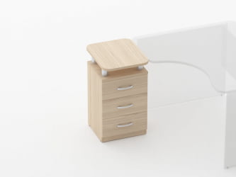 Тумба приставная на 3 ящика с проставками Glassy 3.10.17 Орех