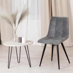 Стул CHILLY (mod. 7095-1) / 1 шт. в упаковке ткань/металл, 45x53х88 см, высота до сиденья 50 см, серый barkhat 26/черный