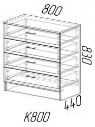 Комод в гостиную Венге/Сосна Лоредо