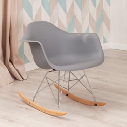 Кресло-качалка CINDY (mod. C1025A) пластик/металл/дерево, 65 х 61 х 74 см, серый 024 /натуральный