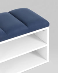 Обувница Хольст 2 белая велюр Синий