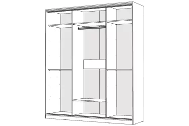 Белый шкаф-купе с зеркалом Виктория 2000х584х2300, Белый 20ДЗДЗ-Б 310-1213