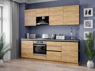 Шкаф кухонный 450 высокий Шервуд ЛД 281.430.000.035 Черный Дуб золотой