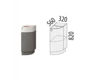 Напольный шкаф торцевой (прав) Графит 74.64 Сосна Астрид/Ваниль/Графит
