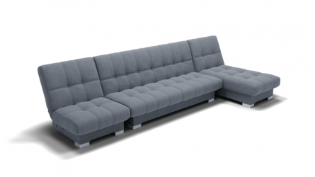 Диван Хьюстон-3 угол левый/правый (ЗР) Цвет фасада: Серый; Тип: Левый/правый; Материал фасада: Металл/Велюр