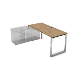 Стол рабочий, прямолинейный три опоры, левый GLOSS LINE НСТЛ-О.996 Teakwood