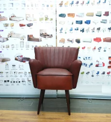 Кресло Свейн натуральная кожа коричневая