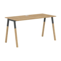 Стол письменный Forta FST 1367 Дуб Гамильтон Черный графит