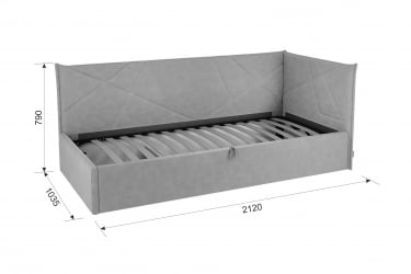 Односпальная кровать с подъемным механизмом Бест (Тахта) КМ.T-15 капучино (велюр)