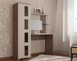 Компьютерный стол с надстройкой Юниор 1 Ясень шимо