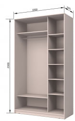 Шкаф купе 2-ух дверный Хит-23-12-77 Париж Ясень шимо светлый