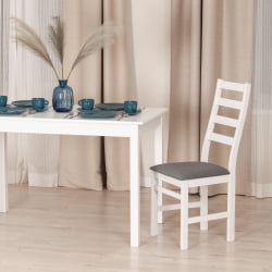 Стул SWEDEN Многослойная фанера, 41*40*99 см, white, ткань темно-серая (150)