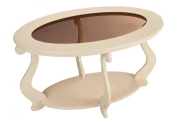 Овальный стол из стекла Виват С Дуб шампань