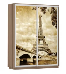 Шкаф-купе двухдверный Экспресс Дуо 1600х2200h Париж/Ясень шимо тёмный