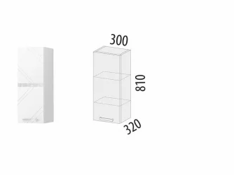 Шкаф кухонный (лев/прав) Бьянка 102.07
