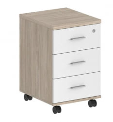 Тумба мобильная с тремя ящиками Sigma SG.611.OL.WH Дуб светлый Белый
