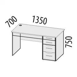 Стол компьютерный с надстройкой Мегаполис 55.14 55.19 Сосна Астрид