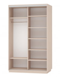 Шкаф-купе двухдверный Экспресс Дуо Медиум 1400х2400h Дуб молочный