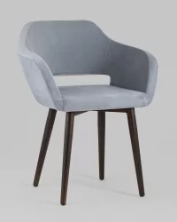 Стул с подлокотниками Саймон велюр Серый