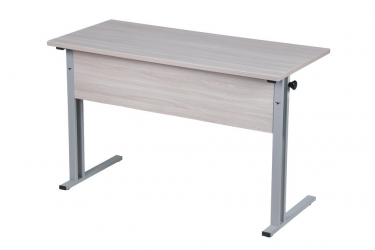Парта двухместная (рост 6) с прямыми углами Клен Танзау/Металл Серый