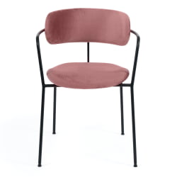 Стул VAN HALLEN (mod. 2433S) ткань/металл, 54,5х53,5/76 см, высота до сиденья 46 см, коралловый/черный