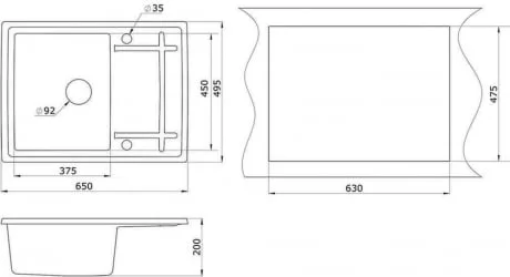 Кухонная мойка GRANULA 6501 Арктик
