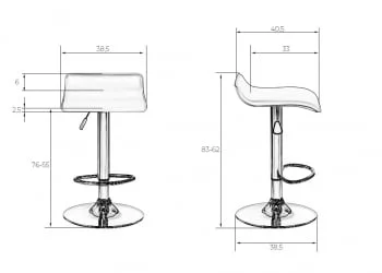 Стул барный DOBRIN TOMMY Серый