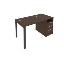 Рабочая станция с опорной тумбой Метал Сйстем Б.РС-СТП -1.1 Венге/Антрацит / Metal System