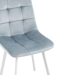 Комплект из четырех стульев Chilly велюр серо-голубой ножки белые 4 шт.