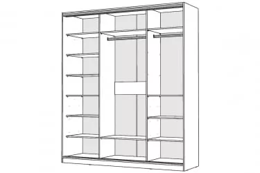 Белый шкаф-купе с зеркалом Виктория 1800х584х2300, Белый 18ДЗЗЗДЗЗЗ-ПППШ-Б 310-644