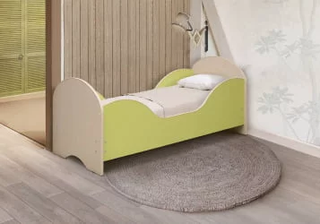 Кровать детская Малышка №7 700*1400 Дуб молочный/Оранжевый