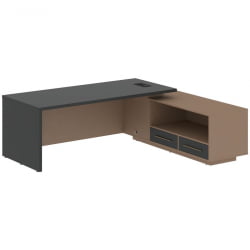 Стол руководителя правый VELION VCT 2319 R Яшма черный Кобра