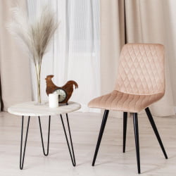 Стул CHILLY X (mod. 7096-1) / 1 шт. в упаковке ткань/металл, 45x53х88 см, высота до сиденья 50 см, бежевый barkhat 5/черный