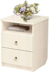 Тумба прикроватная Ивушка-5 с выдвижными ящиками  Дуб беленый Туя светлая